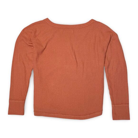 Hollister Waffle Knit Pullover Pink S Cropped Fall Cozy Top - Picture 2 of 11